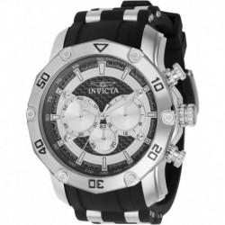 Men's Pro Diver 50mm Stainless Steel, Silicone Quartz Chronograph Watch, Black (Model: 37718)