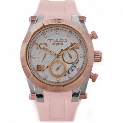 Silicone Lady Watch for Women with Quartz Analog Multifunctional Movement, Rose Gold Accents with St