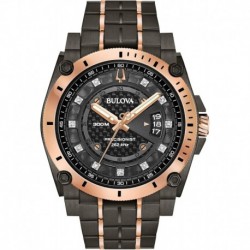 Men’s High Precisionist Quartz Icon Grey IP and Rose Gold Watch, Diamonds, 300M Water Resistant Mode