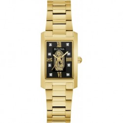 Our Lady of Guadalupe Gold Stainless Steel 3-Hand Quartz Watch with Diamonds