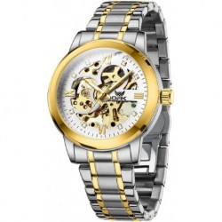 Mens Watches Automatic Mechanical Self Winding Skeleton Luxury Diamond Watch Stainless Steel Waterpr