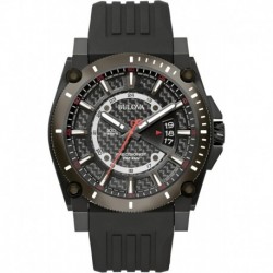 Men's Icon High Performance Quartz Chronograph Black Stainless Steel Watch with Polyurethane Strap,