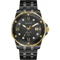 Marine Star Diamond Accent and Black Ion-Plated Bracelet Watch | 44mm | 98D176