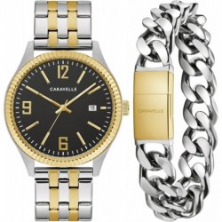 by Bulova Men's Classic Two-Tone Stainless Steel 3-Hand Date Watch and Bracelet Box Set, 41mm Style: