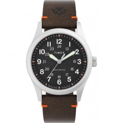 Men's Expedition North Field Mechanical 38mm Watch - Brown Strap Black Dial Stainless Steel Case