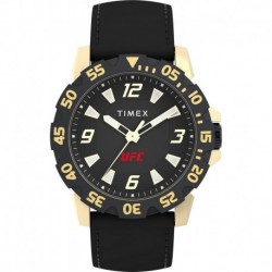 UFC Men's Champ 42mm Watch - Black Strap Black Dial Gold-Tone Case