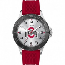 Tribute Men's Collegiate Gamer 42mm Watch – Ohio State Buckeyes with Red Silicone Strap