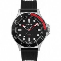 Men's Allied Coastline Stainless Steel Quartz Watch with Rubber Strap, Black, 19 (Model: TW2T30000)