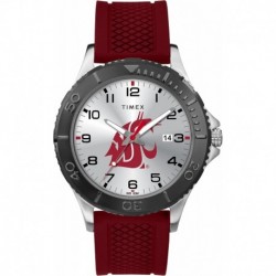 Tribute Men's Collegiate Gamer 42mm Watch – Washington Cougars with Crimson Silicone Strap