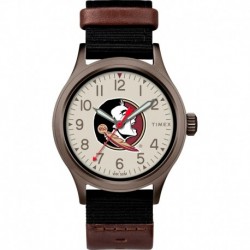 Tribute Men's Collegiate Pride 40mm Watch - Florida State Seminoles with Black Fastwrap Strap