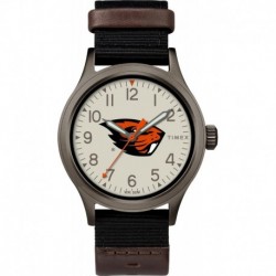 Tribute Men's Collegiate Pride 40mm Watch - Oregon State Beavers with Black Fastwrap Strap