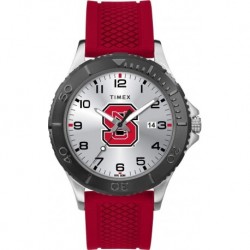 Tribute Men's Collegiate Gamer 42mm Watch – NC State Wolfpack with Red Silicone Strap