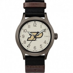 Tribute Men's Collegiate Pride 40mm Watch - Purdue Boilermakers with Black Fastwrap Strap