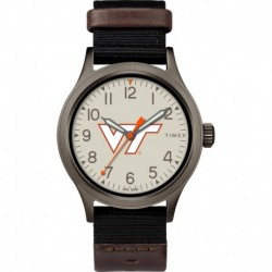 Tribute Men's Collegiate Pride 40mm Watch - Virginia Tech Hokies with Black Fastwrap Strap