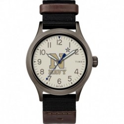 Tribute Men's Collegiate Pride 40mm Watch - US Naval Academy Midshipmen with Black Fastwrap Strap