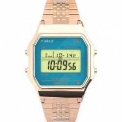 TW2U93600 Unisex T80 Gold Tone Retro Alarm Chronograph Digital Watch