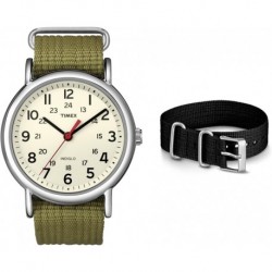 Unisex Weekender 38mm Watch with Additional Fabric Slip-Thru Strap