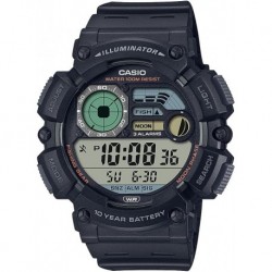 Casio Illuminator LED Light 10-Year Battery Dual-Time Moon Phase Fishing Level Watch WS-1500H-1AV