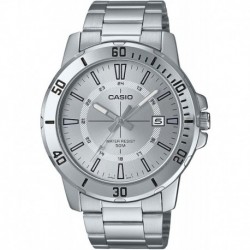 Casio MTP-VD01D-7CV Men's Enticer Stainless Steel 24 Hour Silver Index Dial Casual Analog Sporty Wat