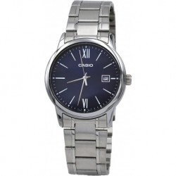 MTP-V002D-2B3 Men's Standard Analog Stainless Steel Date Roman Blue Dial Watch