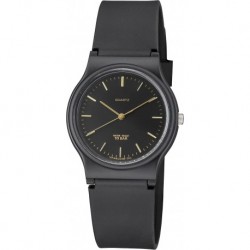 Men's Classic Quartz Watch with Resin Strap, 35mm Black, 100 Meter Water Resistant