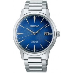 Men's Blue Dial Silver Stainless Steel Band Automatic Watch