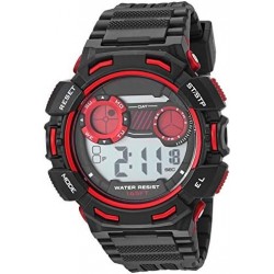 Men's Digital Chronograph Black Resin Strap Watch