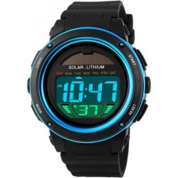 Solar Watch Neutral LED Digital Watch Military Waterproof Sports Watch Black