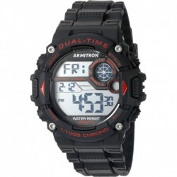 Sport Men's 40/8356RED Red Accented Digital Chronograph Black Resin Strap Watch