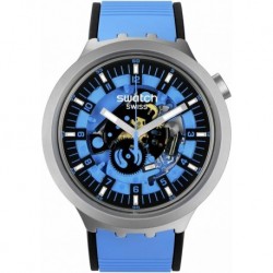 Unisex Casual Blue Stainless Steel Quartz Watch Azure Blue Daze