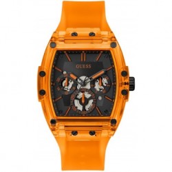 Men's 43mm Watch - Orange Strap Navy Dial Orange Case