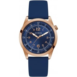 Men's 42mm Watch - Blue Strap Blue Dial Rose Gold Tone Case