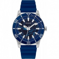 GW0420G1,Men's Casual Sport,Silver Tone,Blue Dial,Blue Silicone Strap,WR