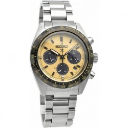 Speedtimer Solar Chronograph Gold Dial Stainless Steel Mens Watch SSC817