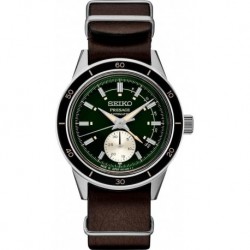 Men's Green Dial Brown Leather Band Automatic Watch