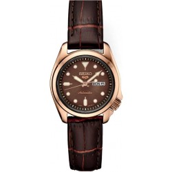 Men's Rose Gold Dial Brown Leather Band Automatic Watch