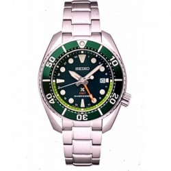 SFK003 Prospex Solar Sumo GMT Green Dial Automatic Watch, Silver