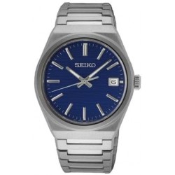 Men's Blue Dial Silver Stainless Steel Band Classic Analog Quartz Watch