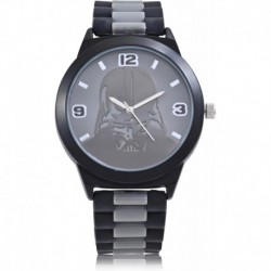 Accutime Star Wars Darth Vader Adult Men's Analog Watch - Rubber Strap, Large Glass Dial Face, Mattl