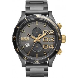 DZ4614 Gray Dial Gunmetal Stainless Steel Bracelet Men's 51mm Double Down 2.0 Chronograph Watch