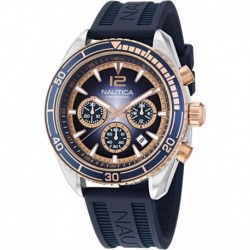 Men's NAPKBF301 Key Biscane Vintage Blue Silicone Strap Watch