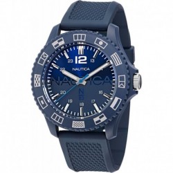 Men's NAPWVF302 Wavemakers Blue Wheat PU Fiber Strap Watch