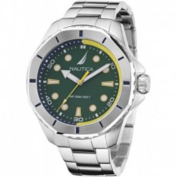 Men's NAPKMS307 KOH May Bay Recycled (85%) Stainless Steel Bracelet & Blue Silicone Strap Watch