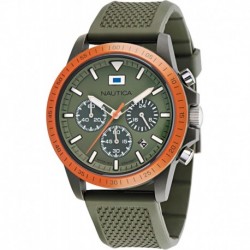 Men's NAPNOF3S2 One Military Green Wheat PU Fiber Strap Watch