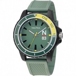 Men's NAPFWF304 Finn World Military Green Wheat PU Fiber Strap Watch