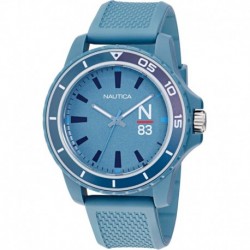 Men's NAPFWF303 Finn World Light Blue Wheat PU Fiber Strap Watch