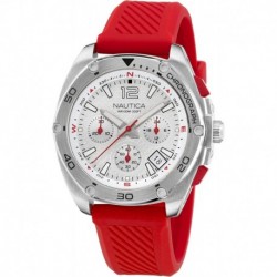 Men's Tin Can Bay Chrono Red Silicone Strap Watch (Model: NAPTCF205)