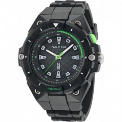 Men's Black Biobased PU Strap Watch (Model: NAPCNS404)