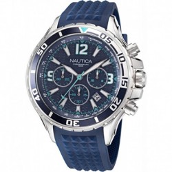 Men's NAPNSS214 NST Grey/Blue/Blue Silicone Strap Watch