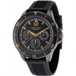 Men's Black Wheat PU Fiber Strap Watch (Model: NAPWRS402)